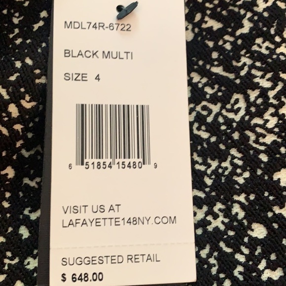 𝅺NEW with tags Lafayette 148 New York Savannah Dress Black & Cream 4 - Picture 13 of 13